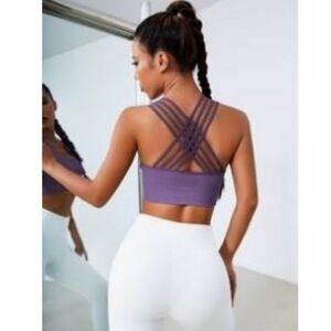 Purple Strappy Sports Bra